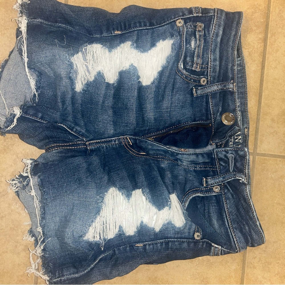 Distressed Denim Shorts